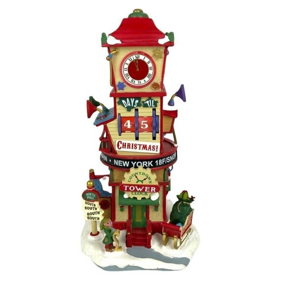 Lemax Countdown Clock Tower Christmas Village Accessory Holiday Decoration 7333 - Picture 1 of 9